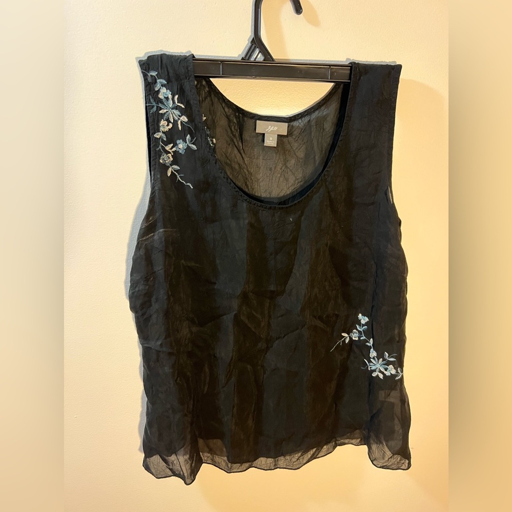 J Jill gauzy floral print top